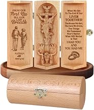 From Our First Kiss Till Our Last Breath - Couple Personalized Openable Wooden Cylinder Sculpture of Jesus Christ, I Had You and You Had Me Prayer Sculpture, Christian Appreciate Gift for Husband Wife