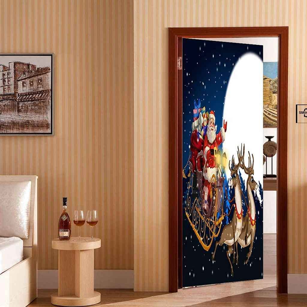 Autocollant De Noël Pour Fenêtre Et Mur Motif Père Noël Bonhomme De Neige