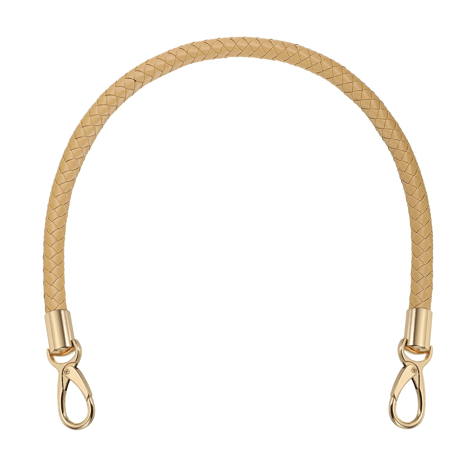 sourcing map Braided Purse Strap, 21.6 Inch PU Leather Purse Strap Handle Replacement for Handbag Tote Underarm Bag Making (Apricot)