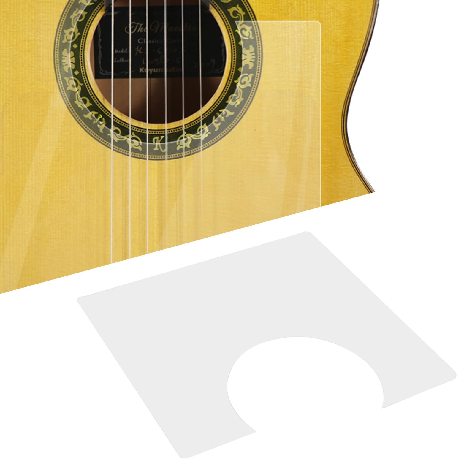 Battipenna trasparente per chitarra classica e flamenco, con pellicola trasparente, opaco