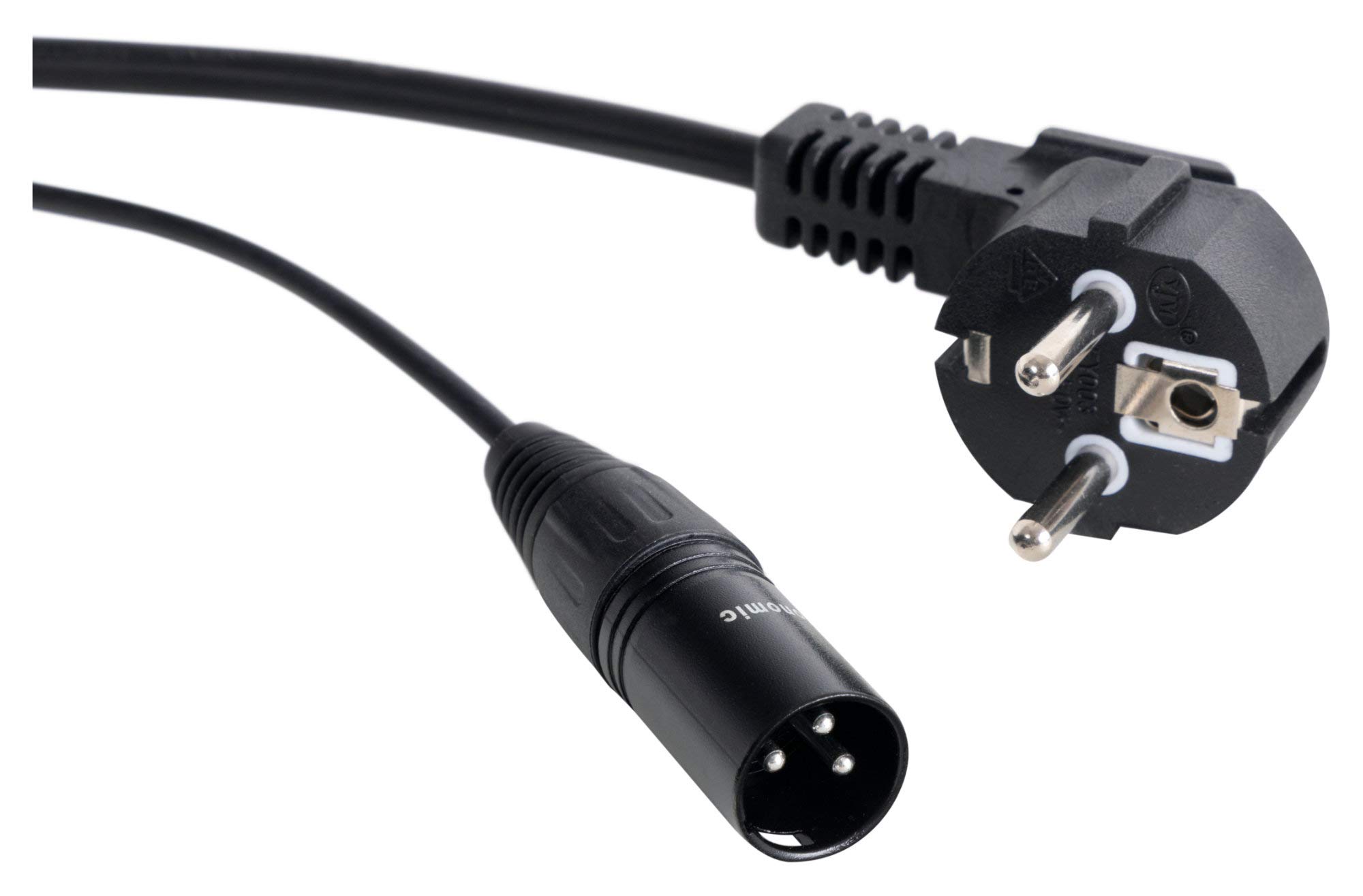 Pronomic Stage EUIECD-20 Câble Hybride IEC/DMX - câble combo de 20 m pour alimentation et signal DMX - pour connecter des effets lumineux DMX - supporte jusqu’à 6A - noir