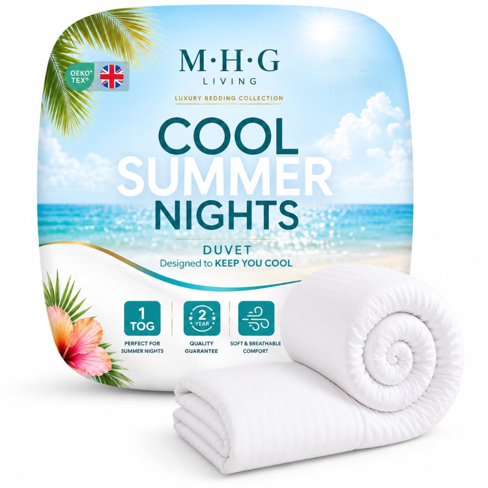 Mhg Living Double Summer Ultra Lightweight Hollowfibre Duvet 1 Tog - White - Wilko