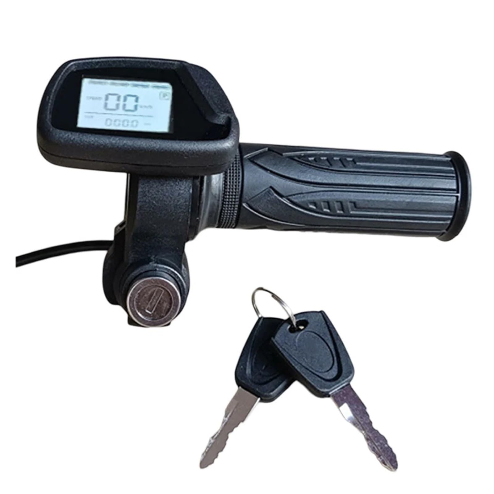 Acceleratore for Manubrio Bici elettrica 48V Acceleratore Hall a 5 Pin con Display LCD Compatibile con acceleratore a Pollice for Controllo velocità e-Bike E-Scooter(Key Start 36V)