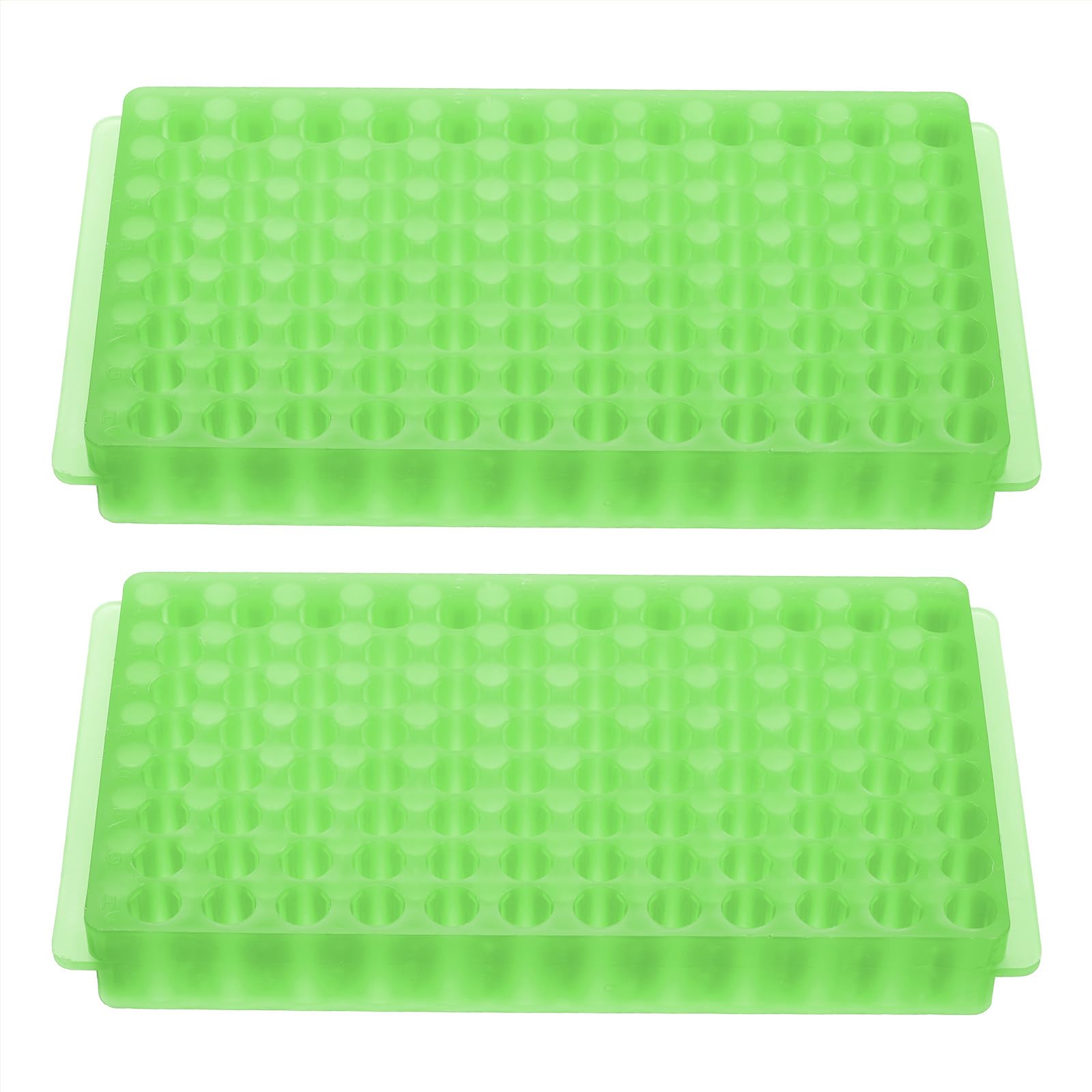PATIKIL Portoir À 96 Puits, 2pcs Portoir À Fioles Double Panneau Support Pour Tubes De Centrifugeuse Pour Microtubes 0.2/0.5/1.5/2ml, Vert