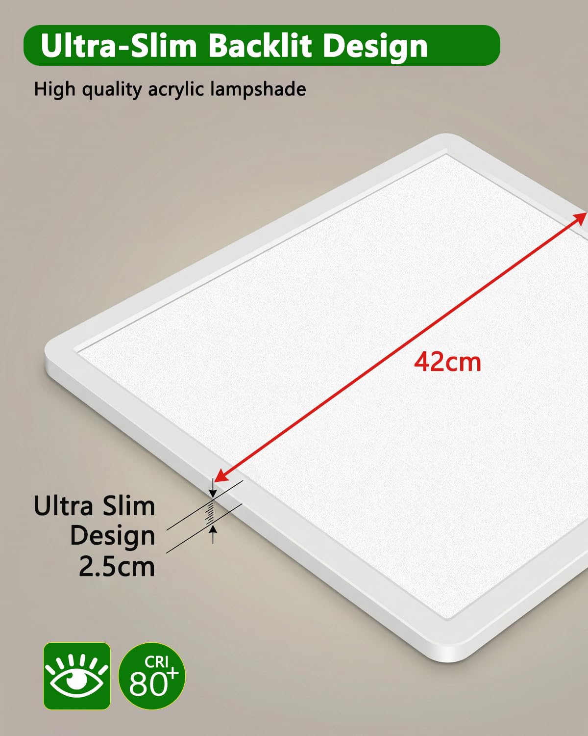 Bowfar Lámpara de Techo LED, Clase de Eficiencia Energética A, 14W 3000LM Lámpara con Mando a Distancia, Regulable de 3000K-6500K, IP54 Ultrafina para Baño Salón Cocina Dormitorio Pasillo Ø42x2,5CM