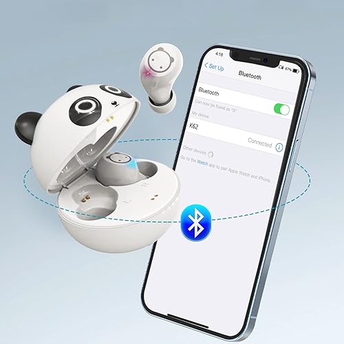 Miniatura 4 de Panda Auriculares Inalámbricos, Auriculares Bluetooth con Micrófono- 32H Tiempo de Reproducción, Estéreo 3D, Impermeables Intrauditivos para iPhone