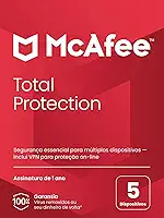 McAfee Total Protection | 5 dispositivos | Software de segurança que inclui Antivírus, VPN Segura, gerenciador de senhas, monitoramento de identidade | Cartão-chave