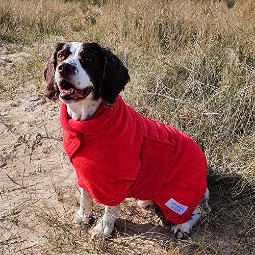 Mutt and Bailey Dog Drying Coat, Microfibre Towel Robe Dressing Gown with Super Absorbent Double Layered Design