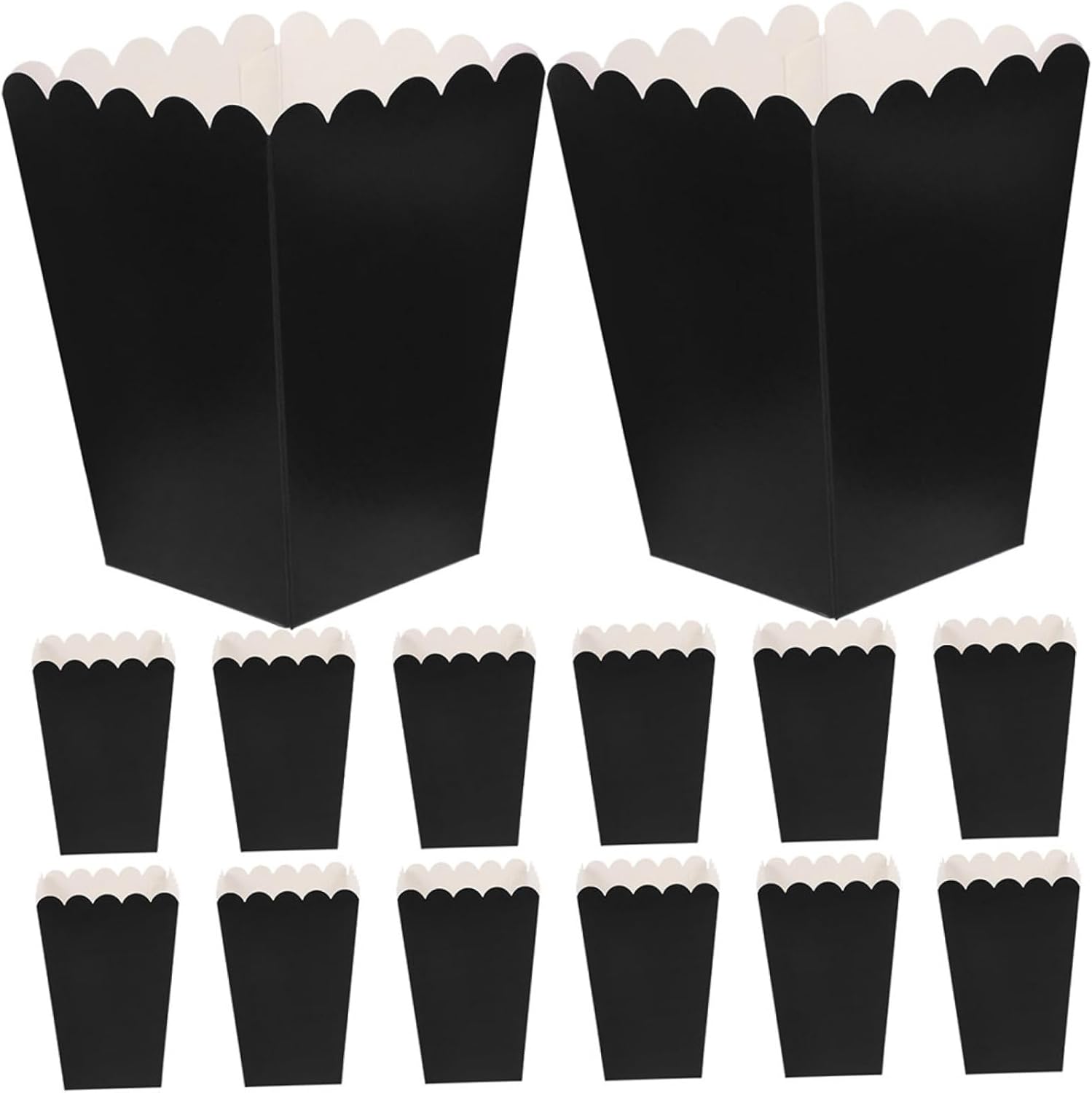 LALADEFIEE 100pcs Black Paper Popcorn Boxes Sturdy Snack Containers Party Favor Popcorn Packing Boxes for Movie Nights Wedding and Event Use