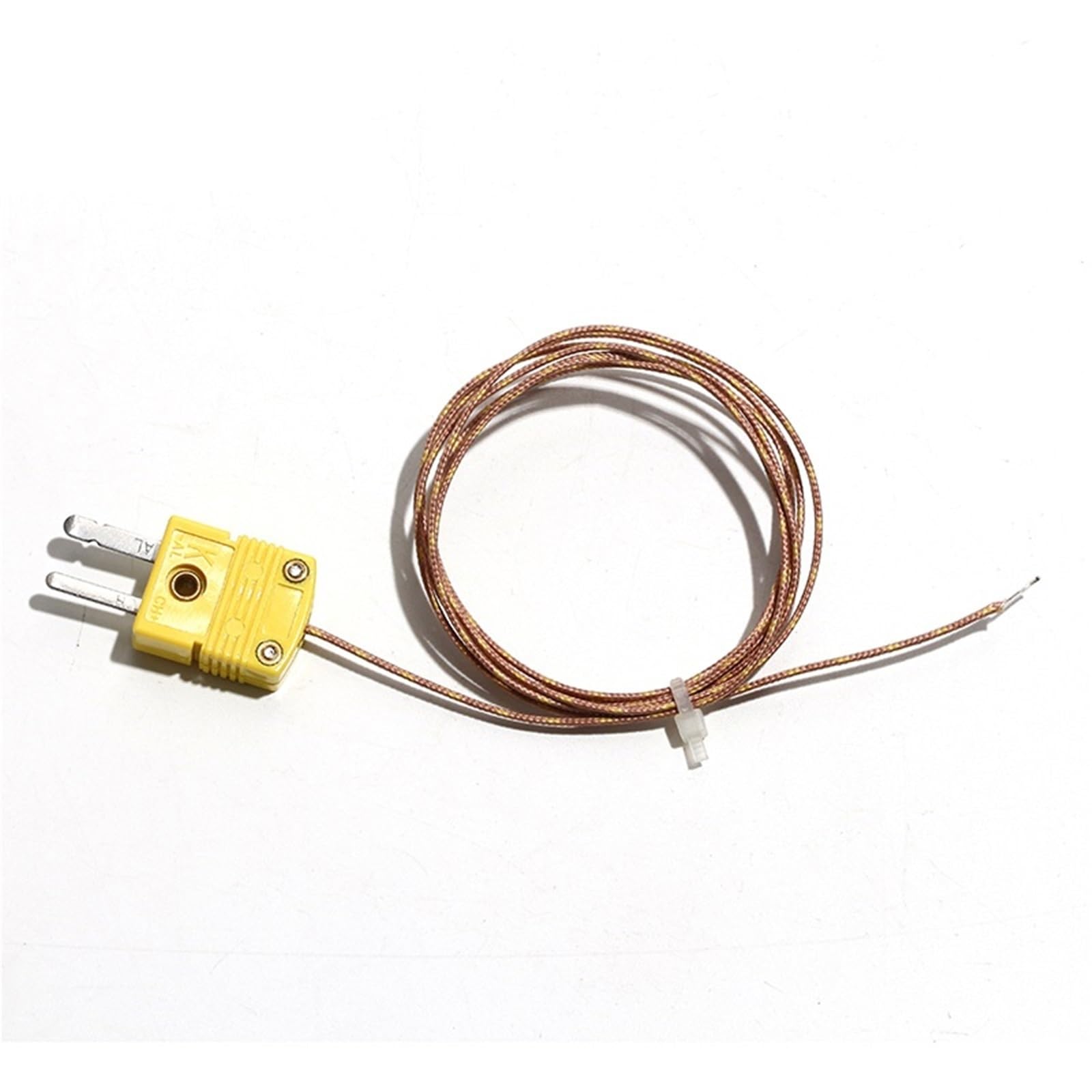GG-K-30-SLE Sensor de termopar tipo K con enchufe y enchufe, cable de fibra de vidrio de 0,5 m a 5 m, medición de alta temperatura (clase de fibra de 1,5 m)