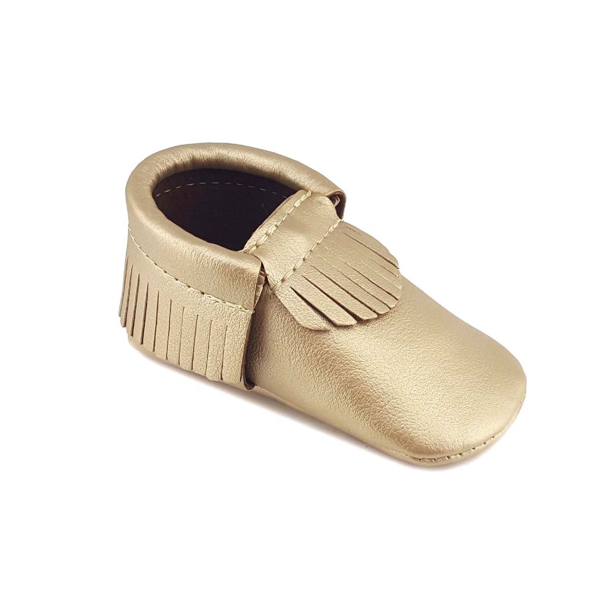 First Steps Eco Leatherette Moccasins in Gold, 1 M US Infant