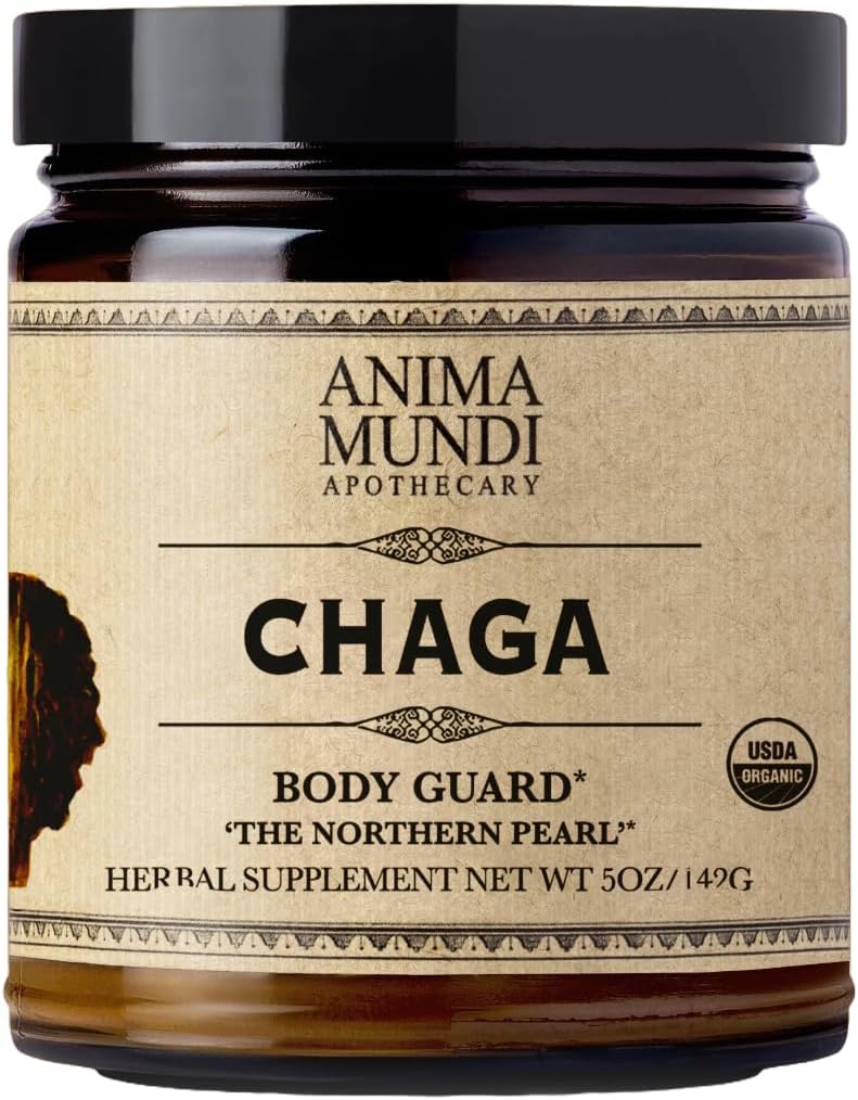 Anima Mundi Apothecary Chaga Mushroom Powder – Organic Chaga Mushroom Powder – Immune System Support Supplement – Great for Tea, Coffee and More (5oz)