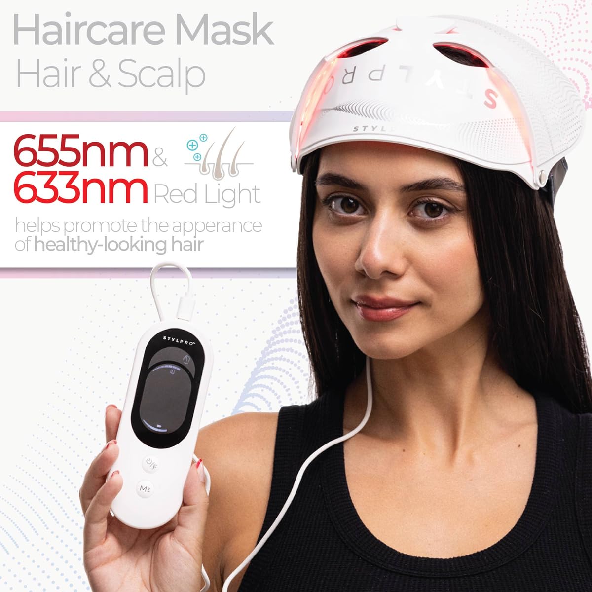 STYLPRO WAVELENGTH PRO 5-in-1 LED Light Therapy Mask - Red Light Therapy for Face Neck, Back & Hair - Image 4