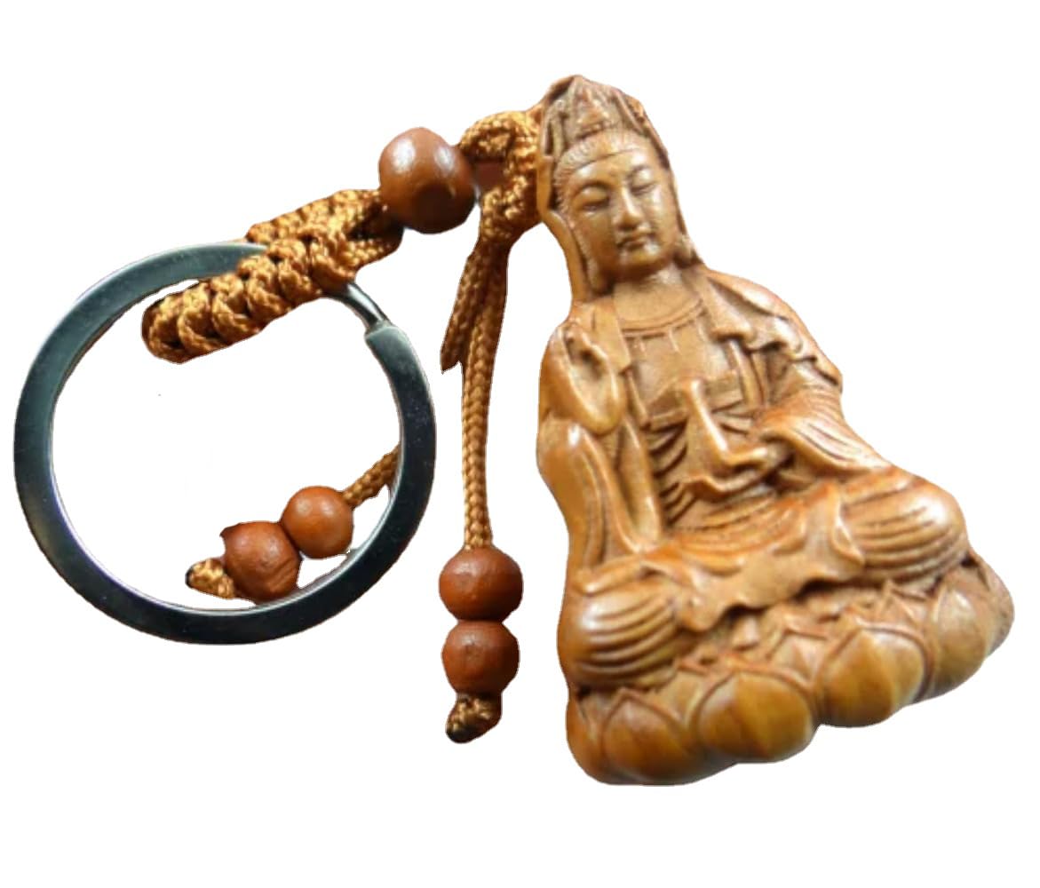 Naturalne drewno mahoniowe trójwymiarowe grawerowanie Guanyin