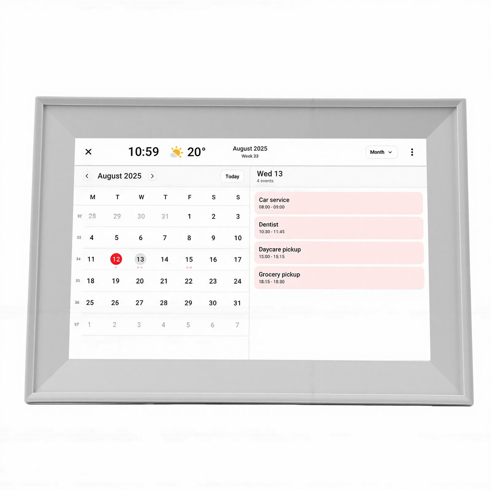 Aramox Touchscreen-Smart-Kalender, 10,1 Zoll Digitaler Familienplaner mit ABS-Gehäuse und IPS-LCD, WiFi-Synchronisierung Dual Touch 1280 X 800 für Zuhause, Küche, Büro, Wand oder Schreibtisch