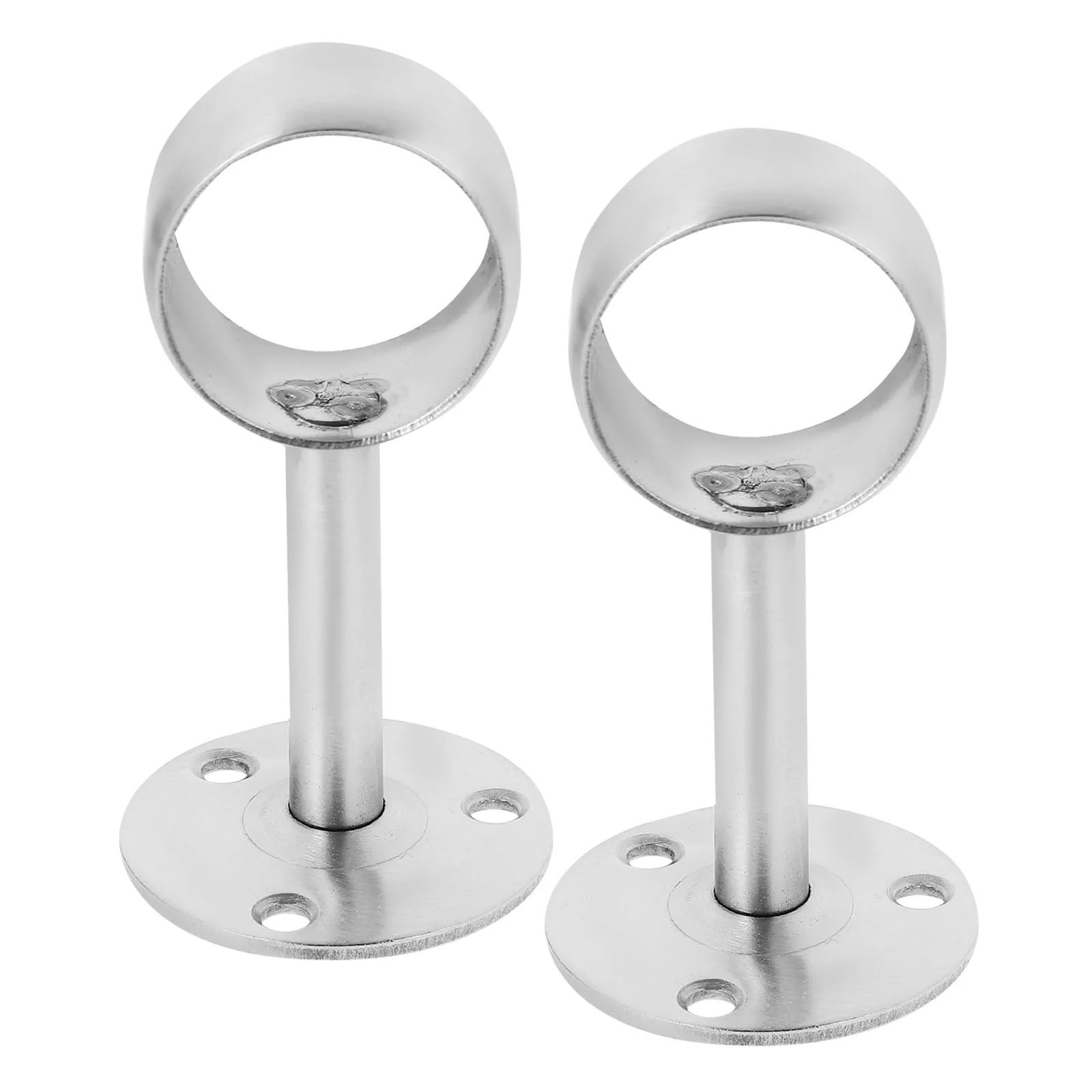Catchorn Curtain Rod Brackets 2Pcs Rustproof Stainless Steel Closet Pole Holder Shower Curtain Rod Bracket Space Saving Wall Ceiling Mount Hooks for Bathroom Balcony Kitchen Cupboard