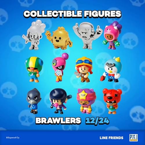 Brawl Stars Collectible Figures | 12 Brawl Stars Toys Out Of 24 Collectibles In 1 Pack | 1 Rare Mystery Figure | Officially Licensed - Figurines, Party Supplies, Gift For Video Gamer #TOP3