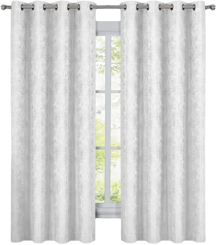 sheetsnthings Abstract Bali 108-Inch Wide x 84-Inch Long, Set of 2 Jacquard Thermal Insulated Blackout Curtains, Beige