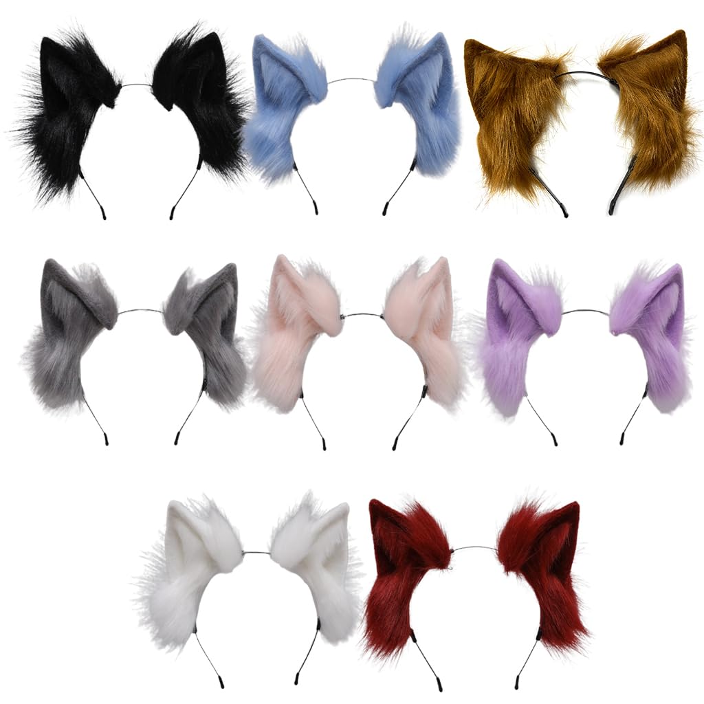Fentency Cats Faux Ears Headband Color Plush Cosplay Animal Hair Hoop