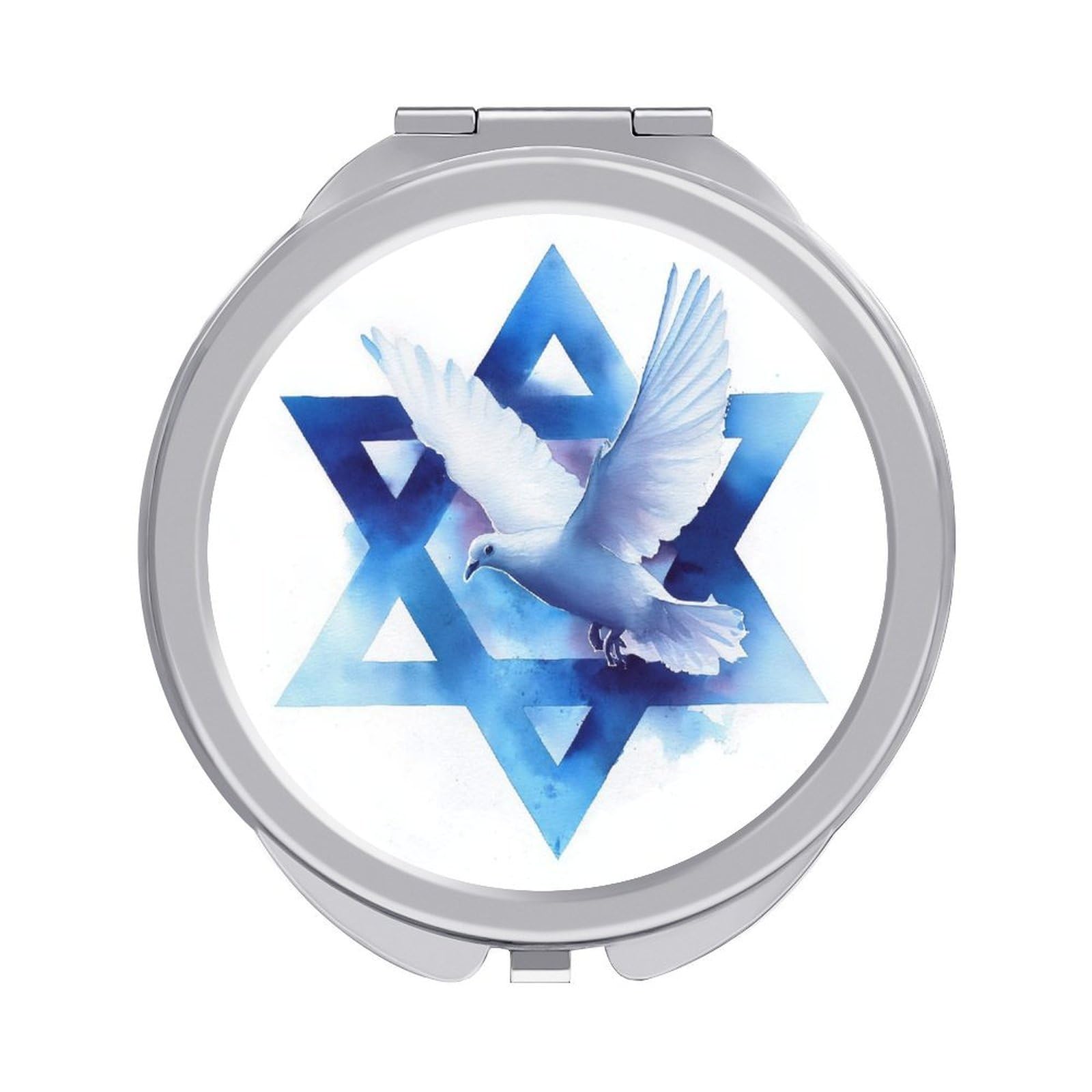 Jubonexis White Dove Flying Across The Star Minimalistic Women Pocket Mirrors, Girls Small Portable Travel Makeup Mini Mirror