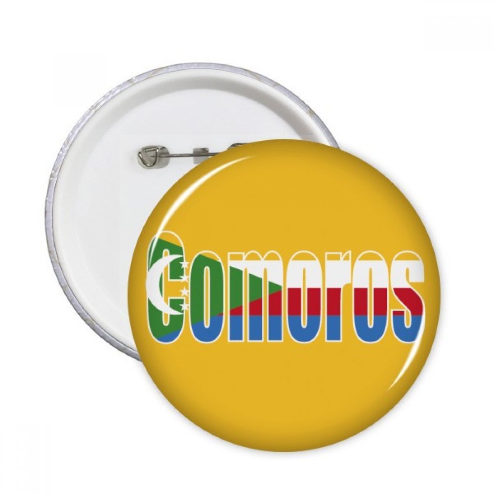 Pins bouton de taille M avec épingle solide et impression nette du drapeau Comores