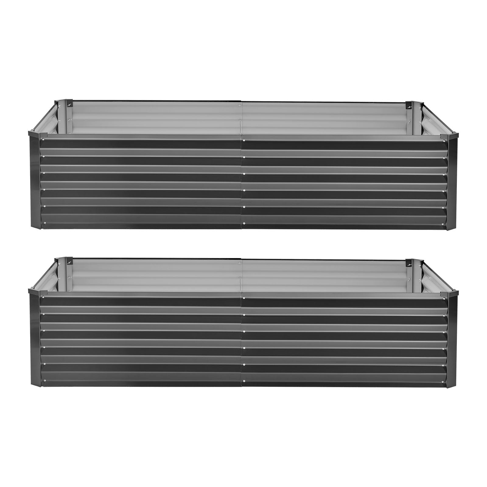 VEVOR 2 szt. Ocynkowana metalowa podwyższona donica 2030 x 1020 x 460 mm, rabat ogrodniczy prostokątny metalowy stojak na kwiaty rośliny warzywne ogród ogród warzywny