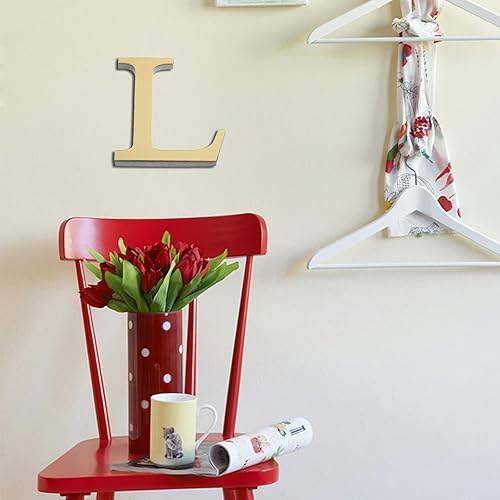 Miniatura 4 de 26 letras DIY 3D acrílico alfabeto pegatinas de pared letras autoadhesivas alfabeto arte mural hogar sala de estar (L)