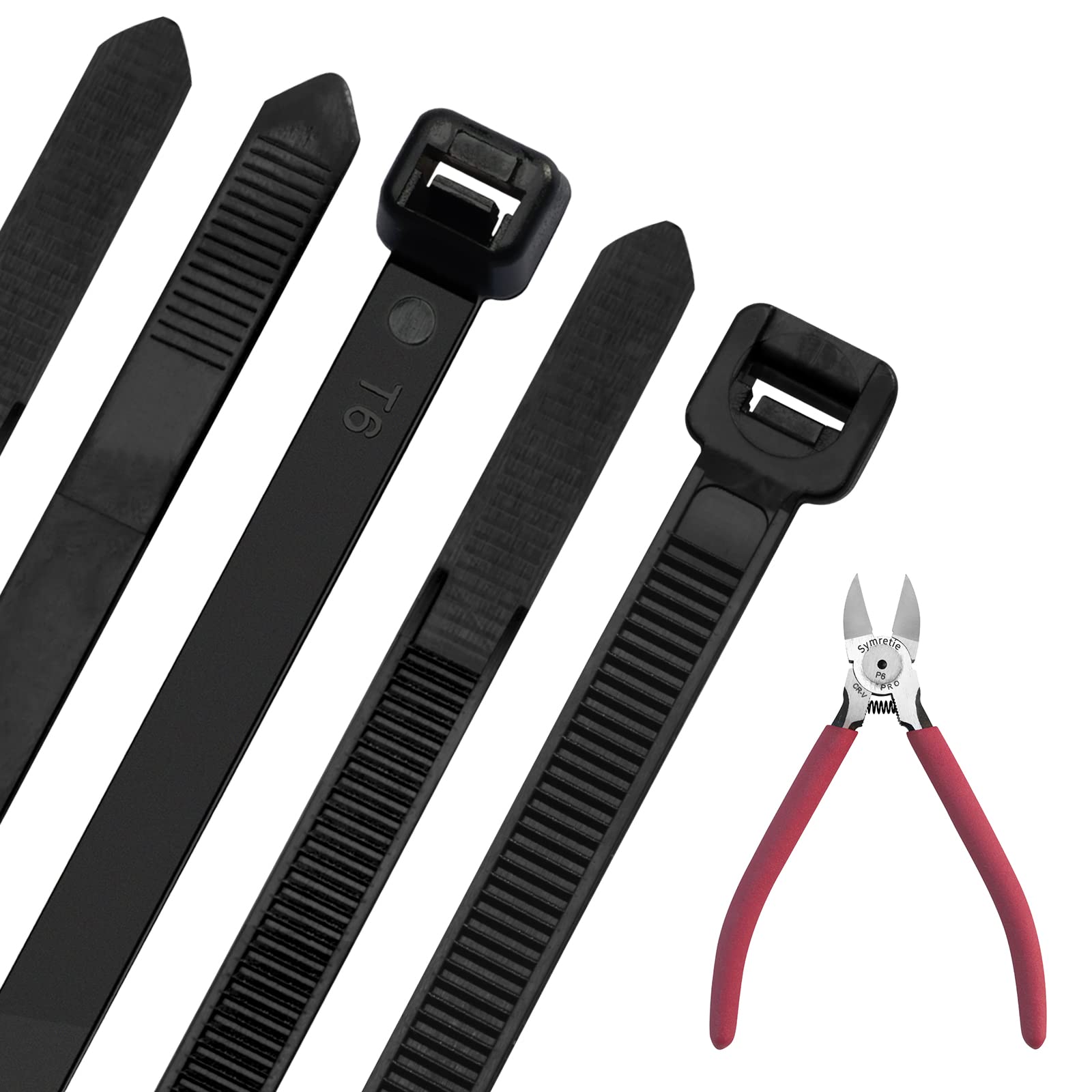 Symretie 50 Pcs Zip Ties Heavy Duty with Cutter, 20 Inch Nylon Cable