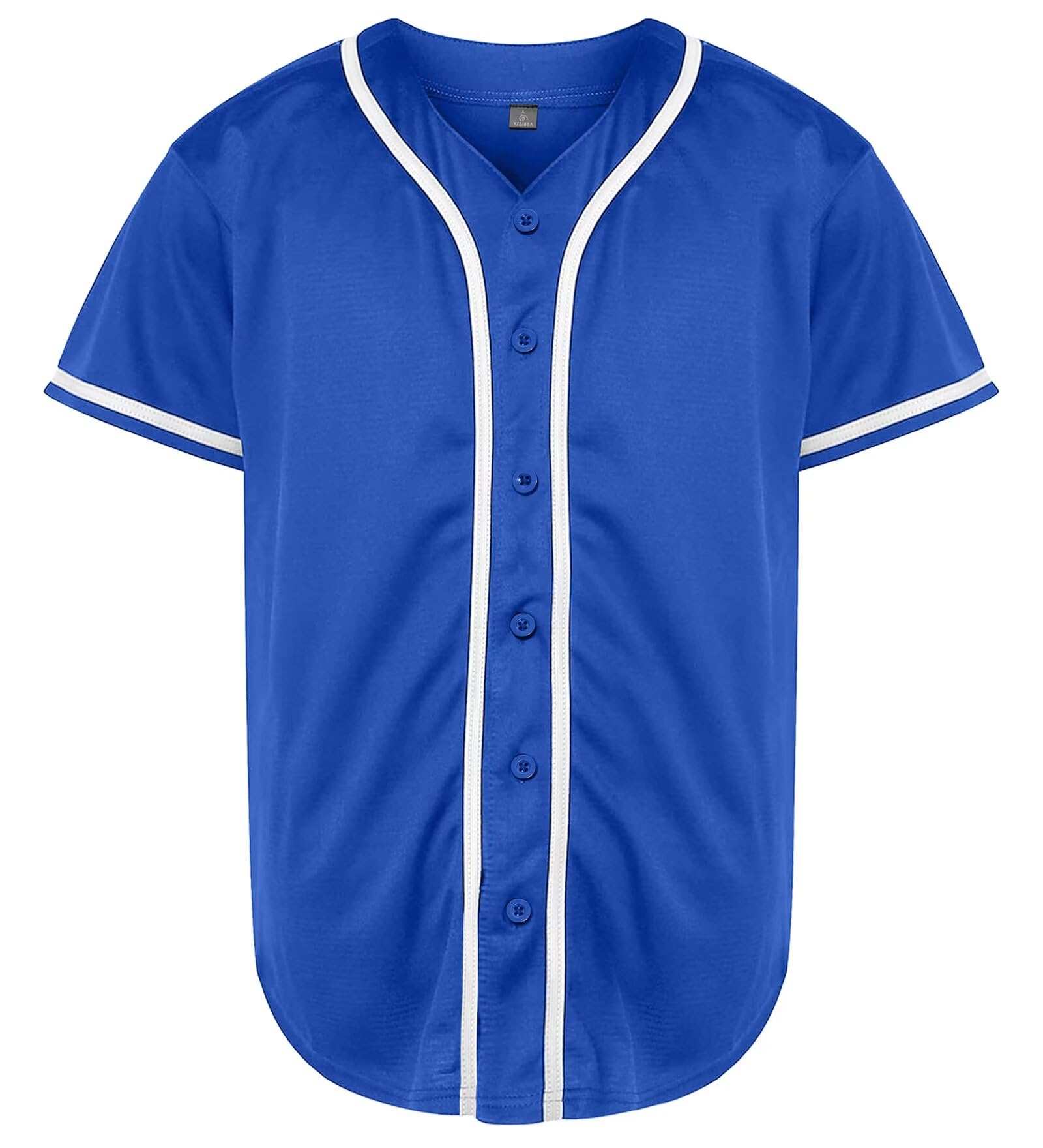 Camiseta de béisbol para hombre, con botones, color liso, de manga corta, estilo hipster, hip hop, activo, uniformes deportivos de equipo