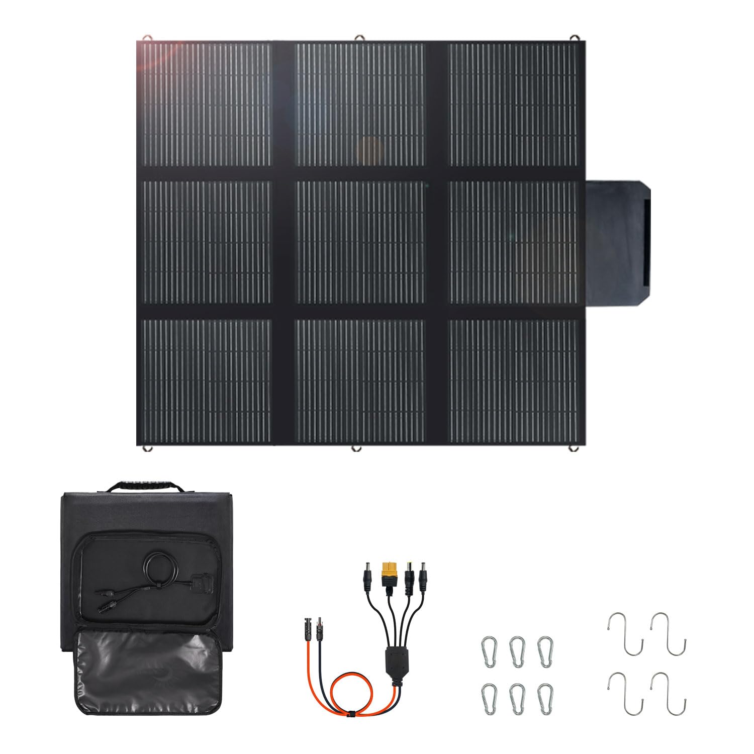 Faltbares Solarpanel 300W Solar-Ladegerät IP67 Wasserdicht und Staubdicht Hohe Ausgangskonversionseffizienz 22.5% Tragbares Ladegerät Solarstrom Solarpanel Camping Outdoor Notstromversorgung