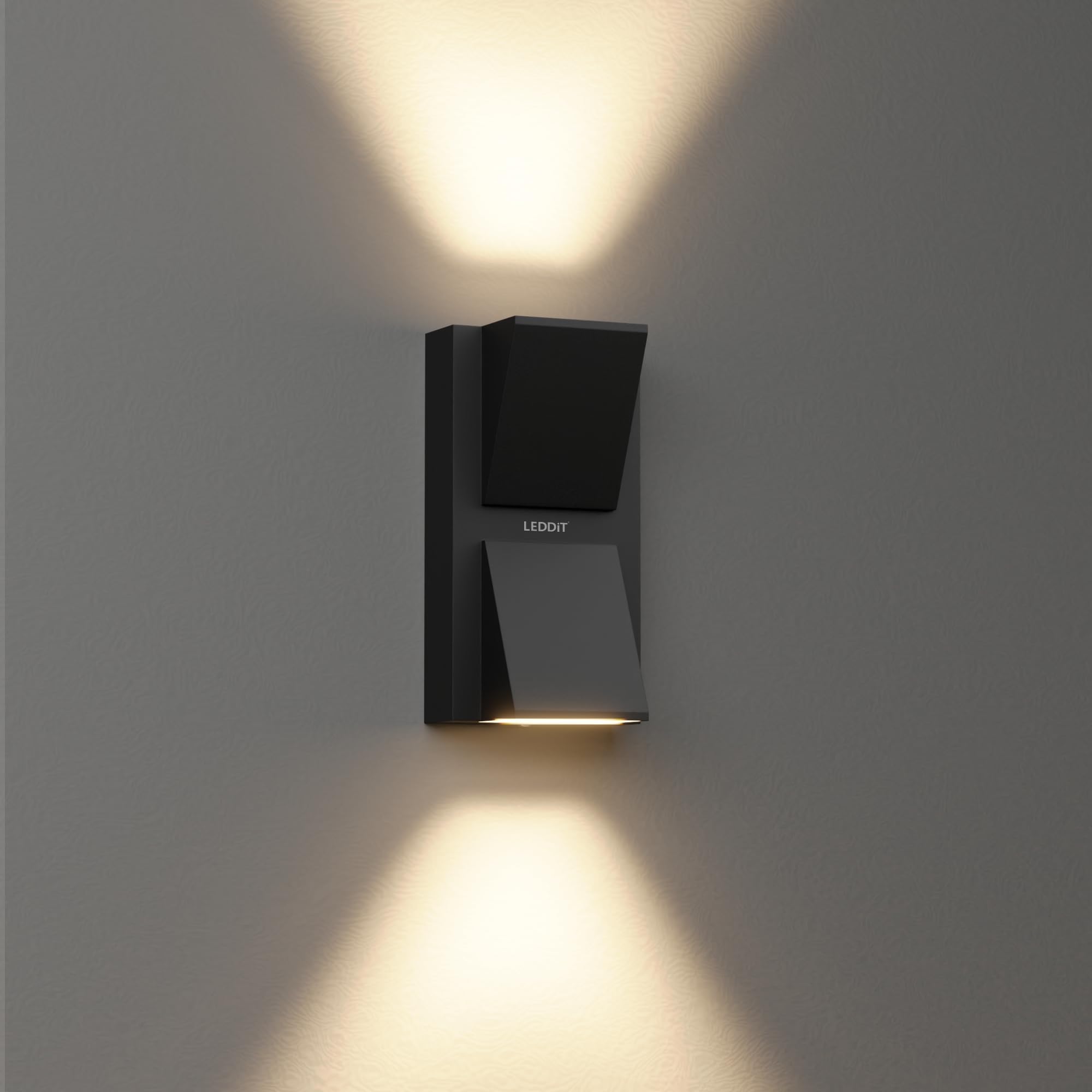 LEDDiT 6W IP66 Up & Down Outdoor Wall Light | Warm White | Pack of 2 | Sleek aluminum body | IP66 waterproof protection | Modern Outdoor Lighting for Home, Balcony, Gate, Garden | 3-year warranty
