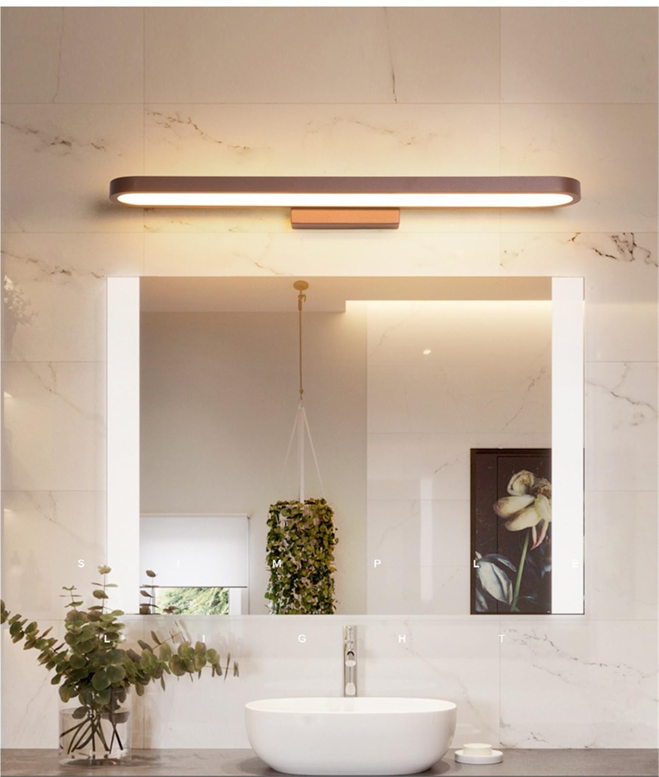 Luce LED Impermeabile Per Specchio Bagno Dimmerabile Bagni Moderni Luce Lampada Per Specchio Da Bagno Molto Luminosa Trucco Illuminazione Di Bellezza Alluminio Sottile