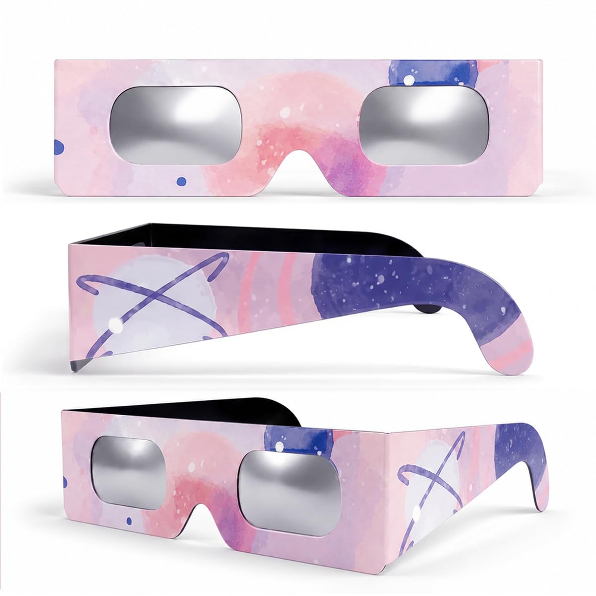 SAFE ECLIPSE 2er-Pack, Sonnenfinsternis-Brillen, 45 mm Rahmenhöhe, passen über Korrekturbrillen, EN ISO 12312-2:2015 getestet, CE-gekennzeichnet für sichere direkte Sonnenbeobachtung – Milky Way