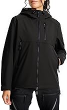 Fiosew Women's Waterproof Rain Jacket, Outdoor Fleece Jacket, Windproof Softshell Jacket, Lightweight Transition Jacket, Functional Jacket with Hood