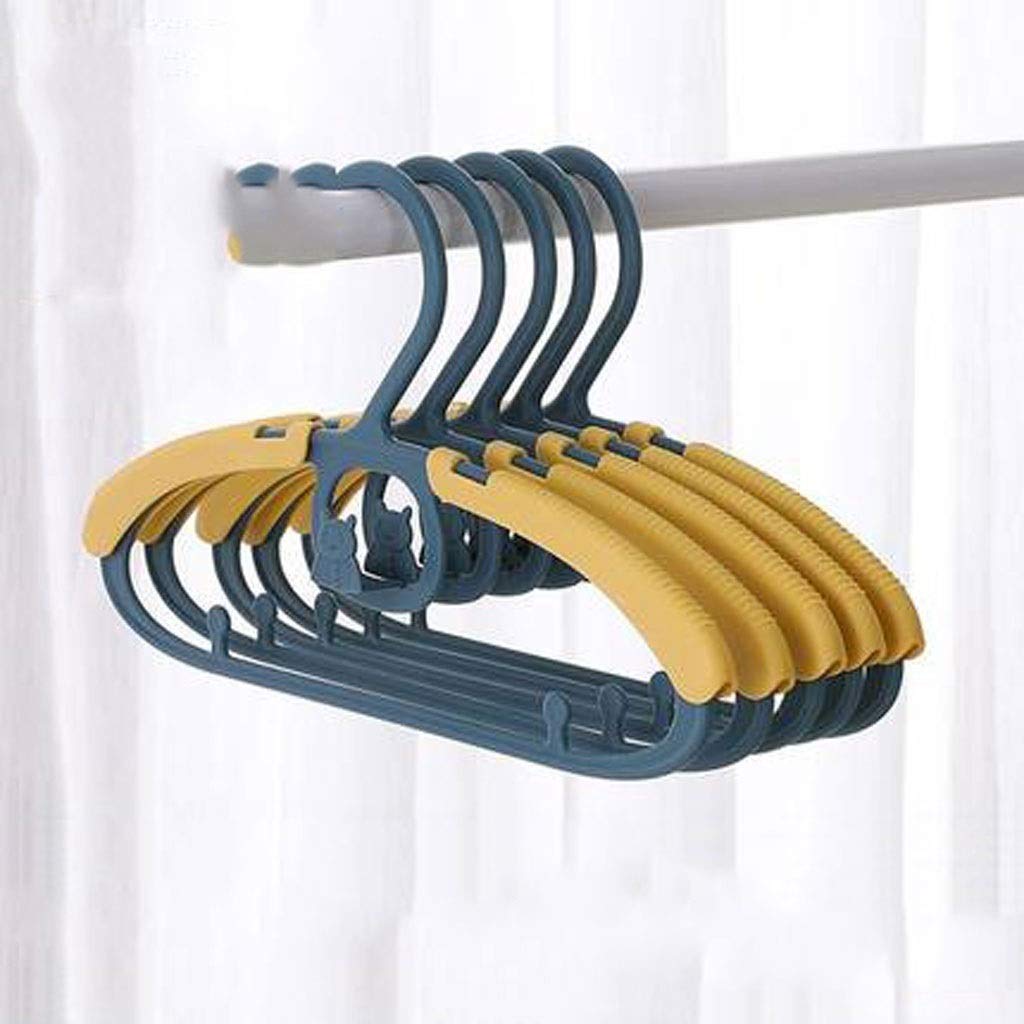 MOBYGKFY 5/10pcs Children's Clothes Rack Cute Kids Hangers Retractable Thicken Non-slip Plastic Children's Drying Rack for Saving Space in The Closet(D,Quantity 5)
