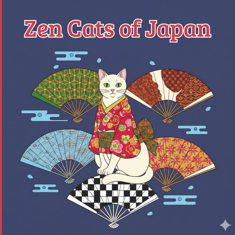Zen Cats of Japan: Classic Japanese Art Coloring Book for Adults