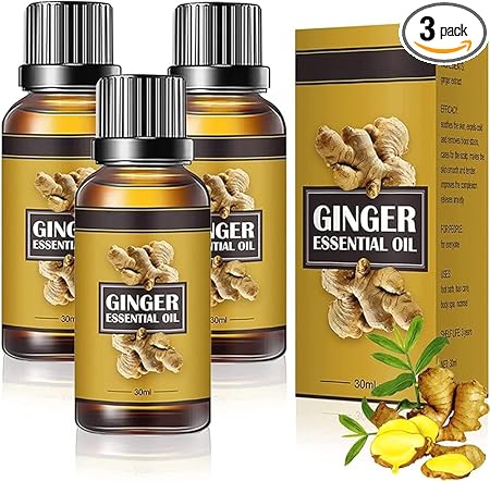 Fat Loss Oil, Belly Natural Drainage Ginger Oil Essential Relax Massage Oil, Belly and Waist Stay Perfect Shape [ 30ml ] (30ML X 3)