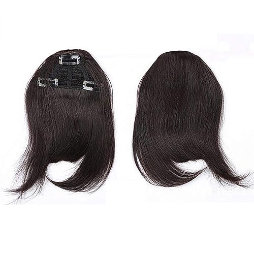 Miniatura 8 de Flequillo con clip de cabello humano 3D con clip en flequillo de aire de una pieza con clip en la parte superior del cabello (3D hecho a mano, negro