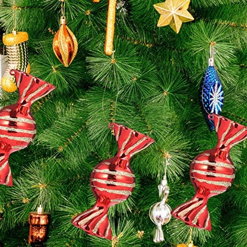 ABOOFAN 8pcs Christmas Red Candy DIY Craft Round Sweets Candy Canes Pendant Photo Prop Xmas Tree Ornament Layout Props for Home Shop