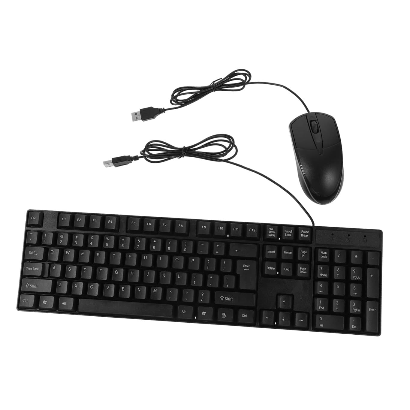 Pack Teclado y Ratón Ergonómico Negro 104 Teclas y Diseño Abs para Oficina y Uso Diario Comodidad Máxima y Función Plug and Play