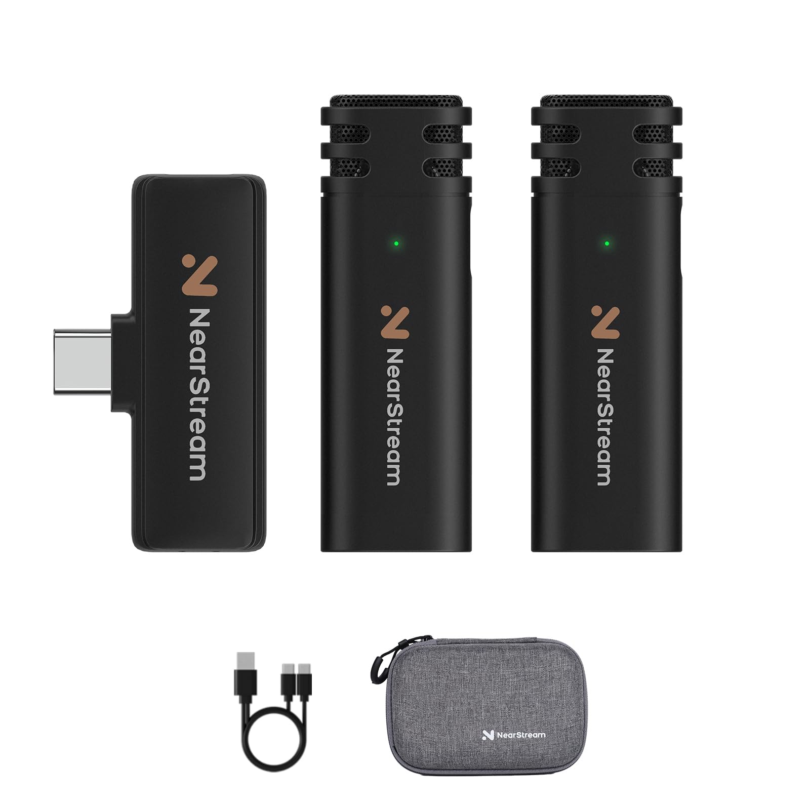 NearStream Mini Wireless Microphone for PC, Computer, Smartphone, Lavalier Microphone Wireless for Recording, Streaming, Interview, Clip on Microphone with 6H Duration, 35ft Range Mini Mic AWM10T