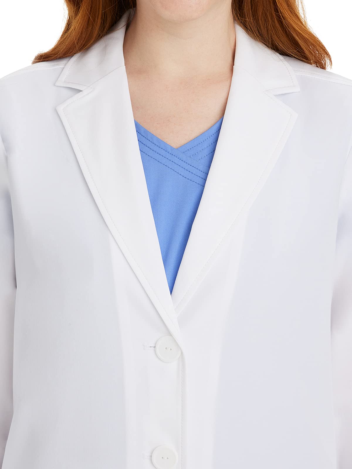Healing Hands Faith Lab Coat - Abrigo de laboratorio de tres bolsillos de longitud media - Blanco - 2X-Large