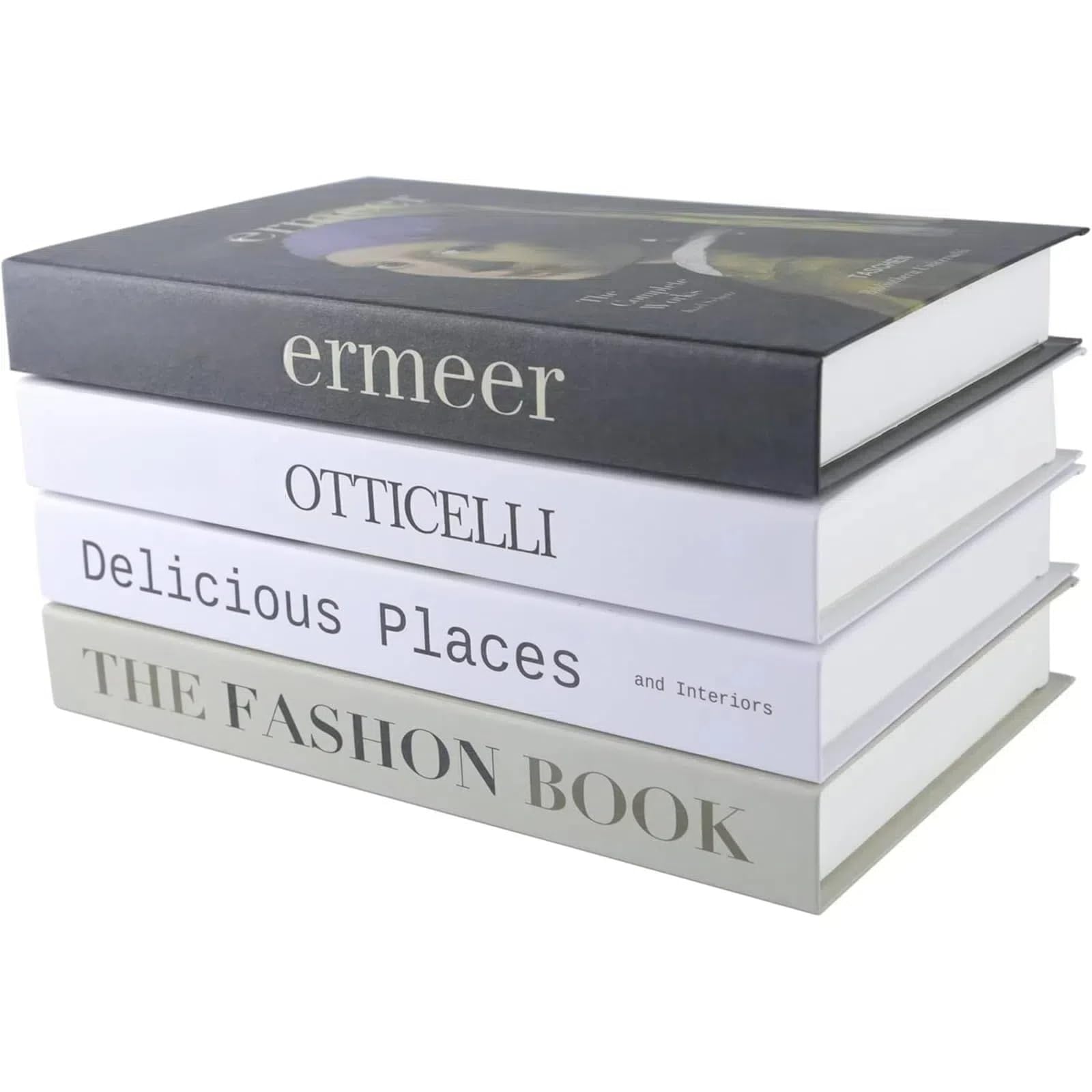 THE WHITE SHOP 4 Pcs Faux Books, Books For Home, Fake Books For Decoration, Hardcover Home Decor Bulk Bundle of Decorative Hardcovers For Bookshelf Interior Design of Homes Offices Weddings