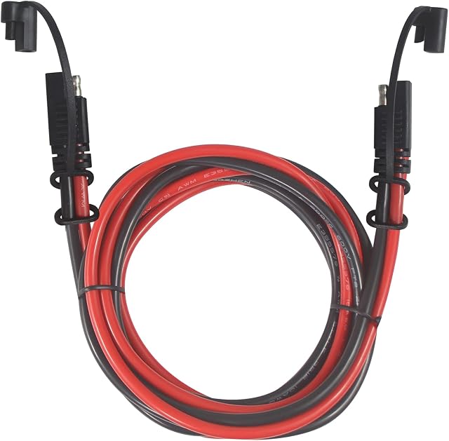 KUNCAN 3FT Sae to Sae 2 Pin 10awg DC Power Heavy Duty Sae Battery Quick Disconnect/Connect Extension Cable with Sae Connectors with Dust Cap