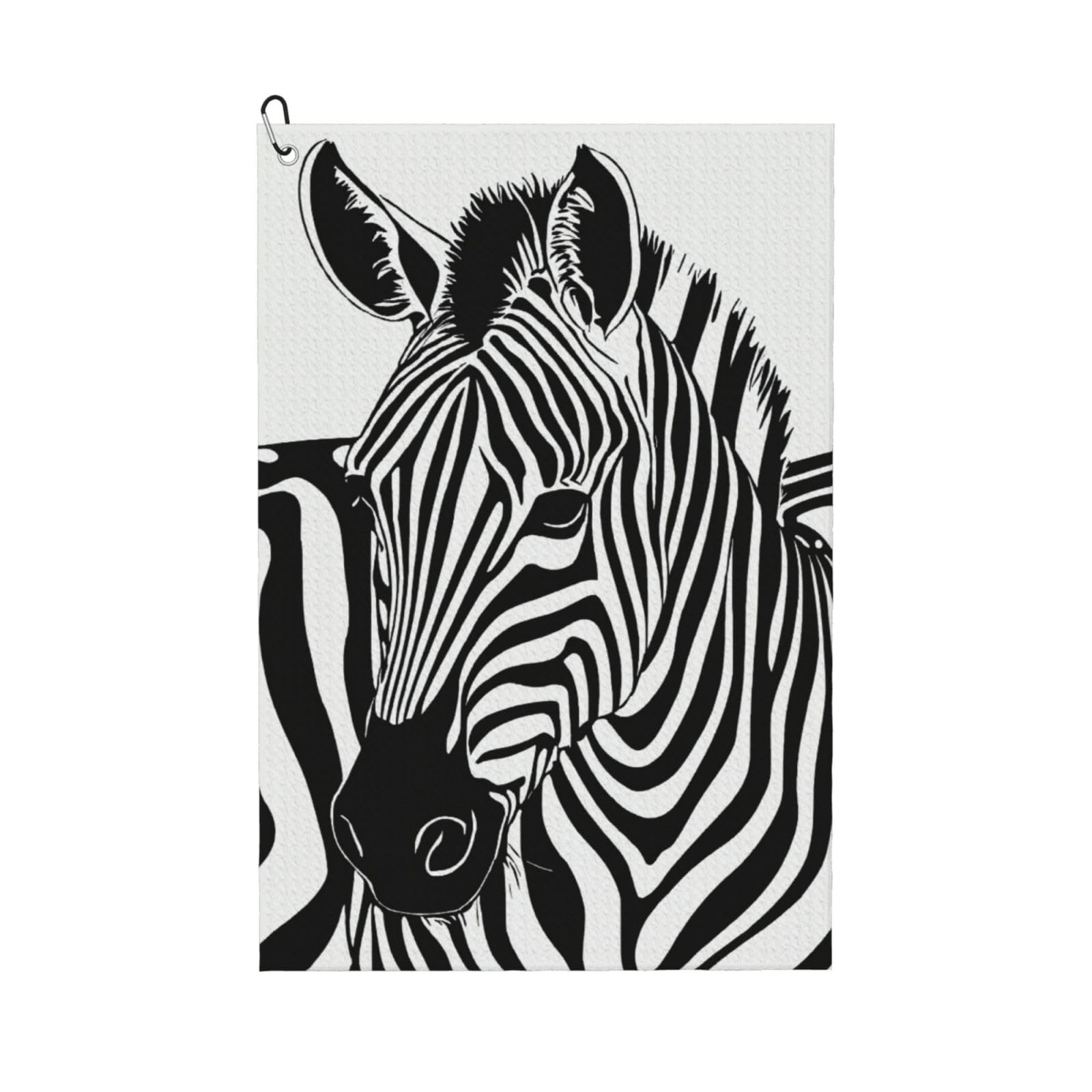 Anceky Zebra Print Print Golf Towel 24"X16" Microfiber Golf Cleaning Towel with Carabiner Clip for Golf Bags