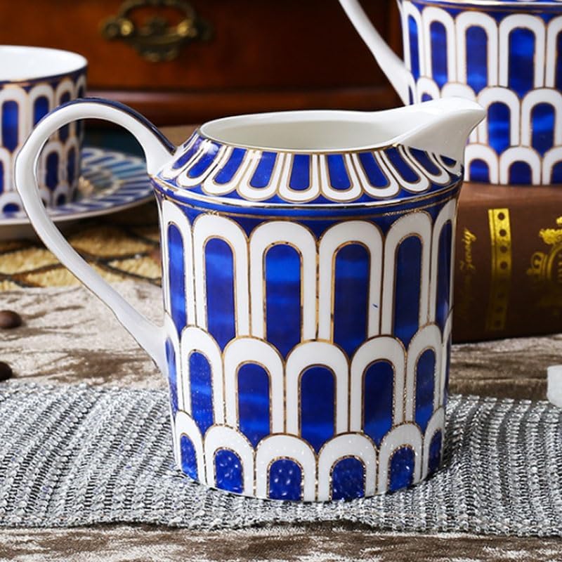 European Bone China Coffee Sets Afternoon Tea Flower with Gold Rimmed Ceramic Set