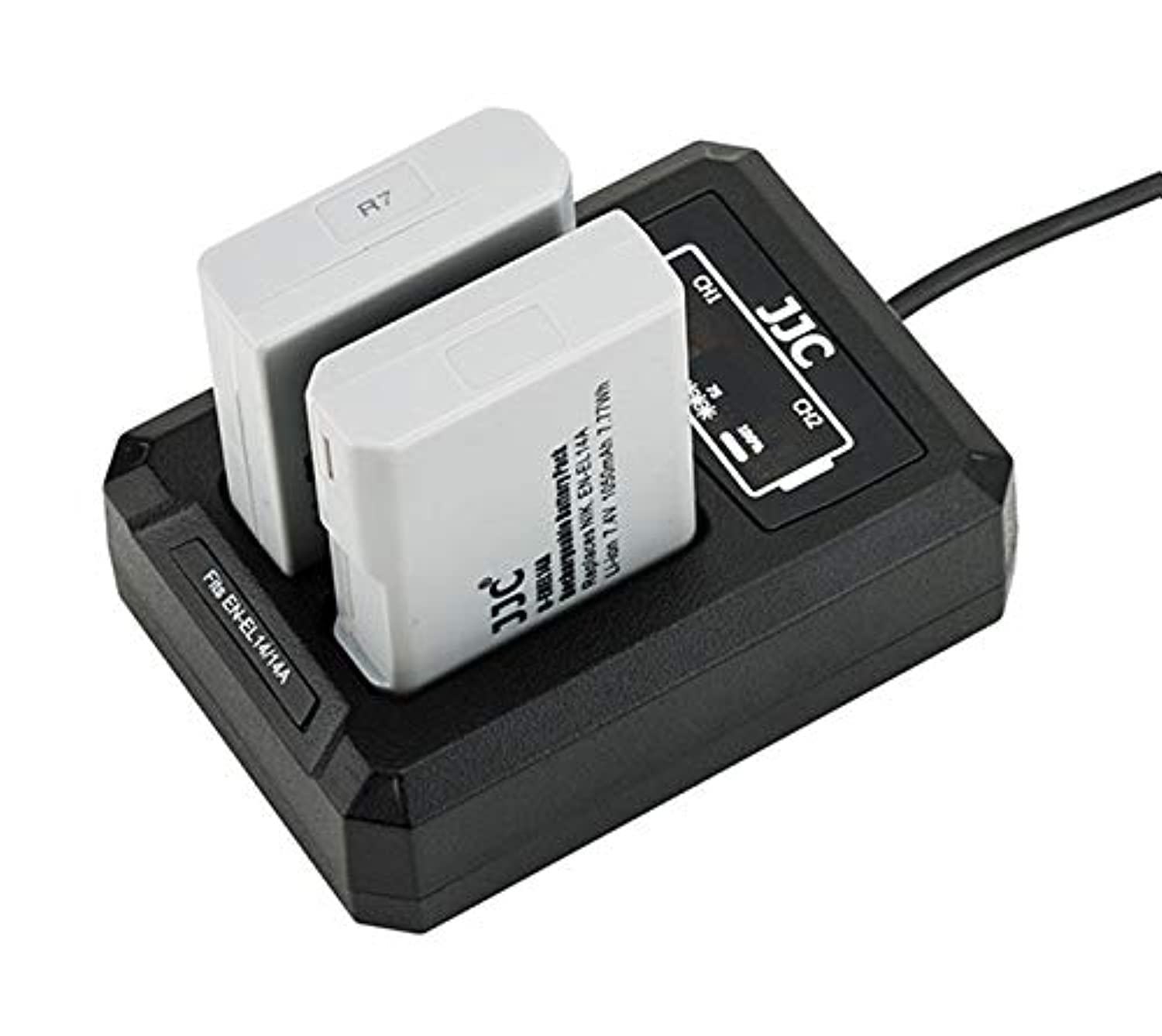 JJC DCH-ENEL14A USB Dual Battery Charger For Nikon EN-EL14/EN-EL14A For JJC B-ENEL14/B-ENEL14A Allows Charging 2 batteries