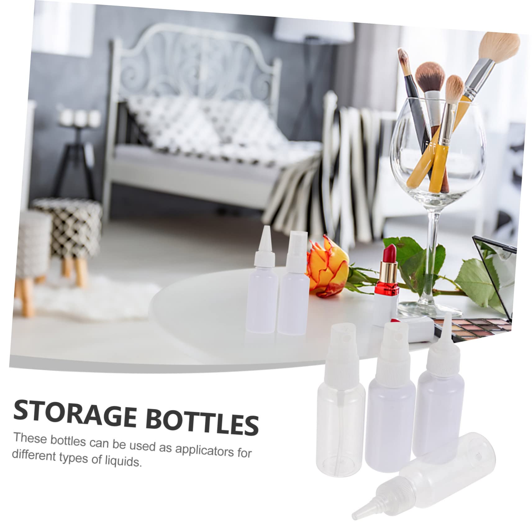 DINHEAROM 4Pcs Portable Squeeze Bottles for Ear Tools and Transparent Dispensing Bottles for Practical Use for Ear Wax Removal and Travel