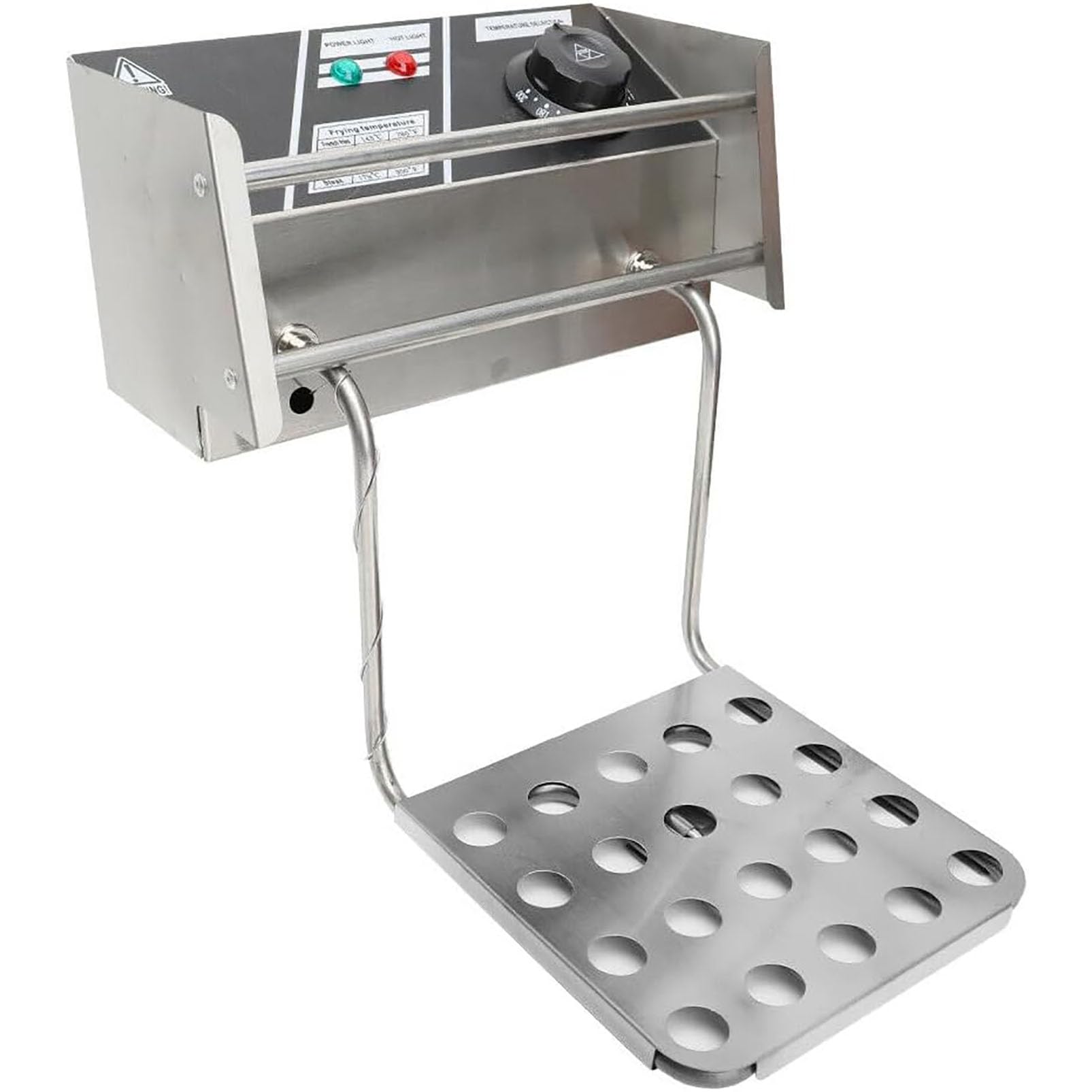Freidora eléctrica de acero inoxidable con cesta y tapa, freidora de alta resistencia para encimera, ideal para cocina, restaurante