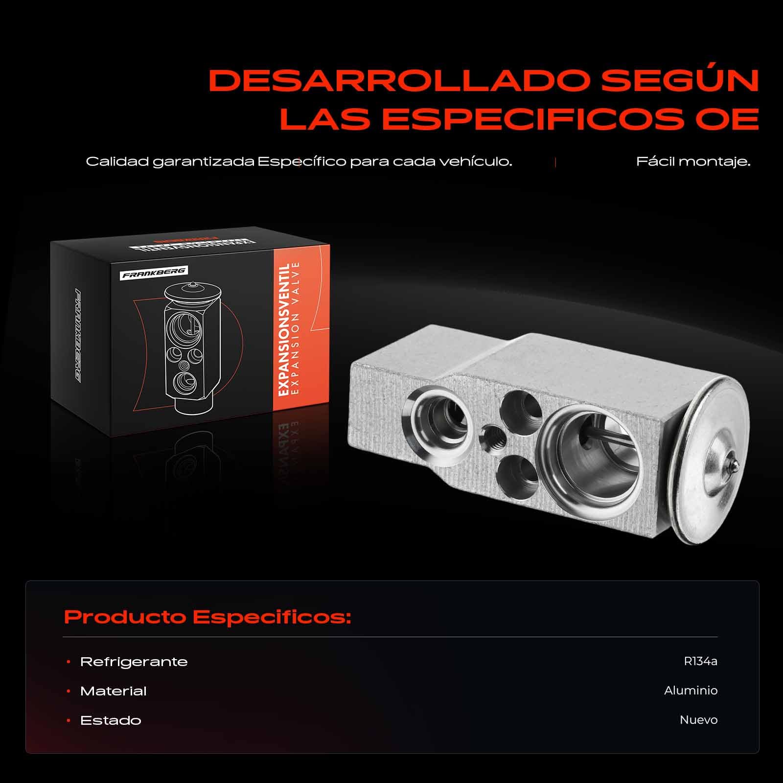 Frankberg Válvula de expansión Aire acondicionado Compatible con 307 Break 3E 1.6L 307 CC 3B 2.0L 206 CC 2D 1.6L C3 I FC FN 1.4L 206 Compacto 2A/C 1.4L Replace# 6461J0